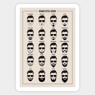 beard style guide poster Sticker